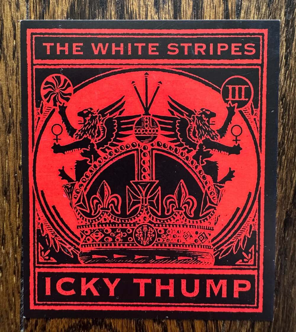 STICKER 2007 2.75” x 3.25” The White Stripes Icky Thump Original Promotional